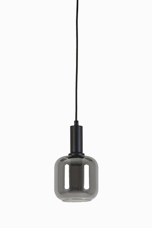 Hanglamp 21x37 cm LEKAR zwart+smoke glas