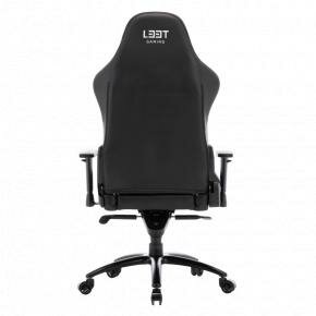 L33T Gaming 160367 Elite V4 Gaming Chair (PU) Black - Green decor, Class-4 gas-lift, Tilt & recline