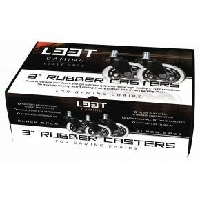 L33T Gaming 160528 3inch Rubber Casters, Black, 5pcs