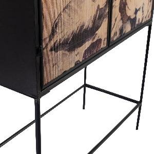 Abana Printed bamboo cabinet black metal frame PTMD