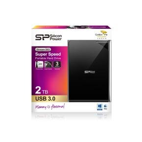 Silicon Power SP020TBPHDS03S3K Stream S03 portable HDD, 2 TB, USB 3.2 Gen 1, Black