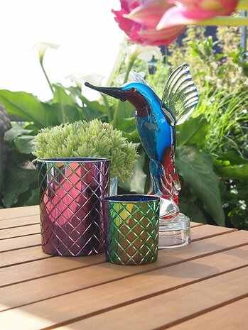 Sculptuur ijsvogel glas