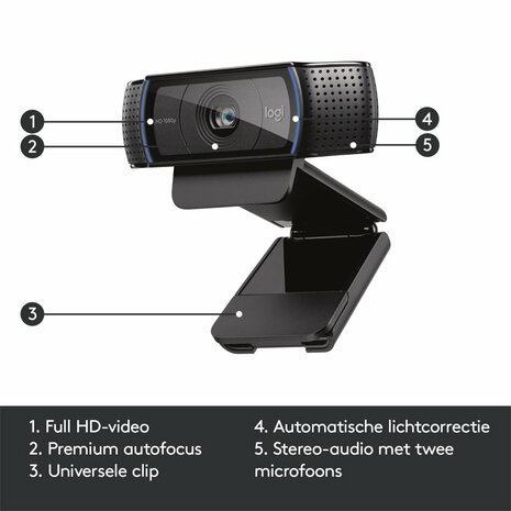 Logitech C920 HD | 1080p 30FPS USB Webcam Met Microfoon