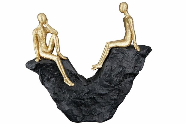 Sculptuur zwart-goud samen