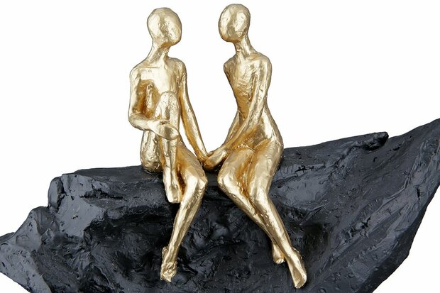 Sculptuur zwart-goud verliefd