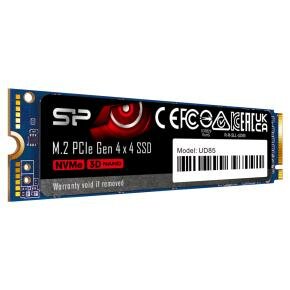 Silicon Power SP250GBP44UD8505 UD85 SSD, 250 GB, M.2, PCIe Gen 4x4, 3300 MB/s, 3D NAND HBM, Black