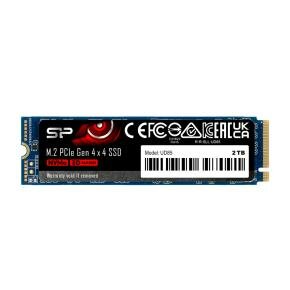 Silicon Power SP02KGBP44UD8505 UD85 SSD, 2000 GB, M.2, PCIe Gen 4x4, 3600 MB/s, 3D NAND, HBM, Black
