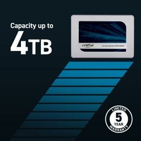 Crucial CT4000MX500SSD1 MX500 SSD, 4 TB, SATA3, 2.5", 7mm with 9.5mm adapter, 560MB/s