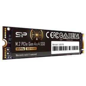 Silicon Power SP500GBP44US7505 US75 SSD, 500 GB, M.2, PCIe Gen 4x4, 3D NAND, 7000/ 4400 MB/s