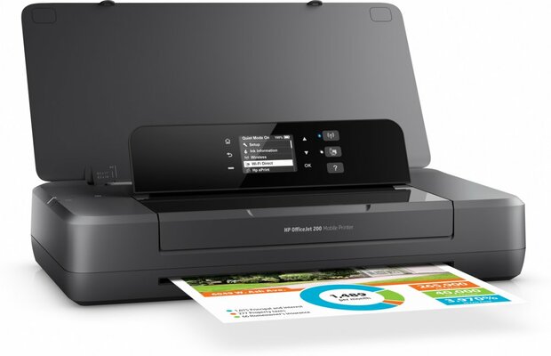 HP Officejet 200 mobiele printer, Kleur, Printer voor Kleine kantoren, Print, Afdrukken via USB-poort aan de voorzijde