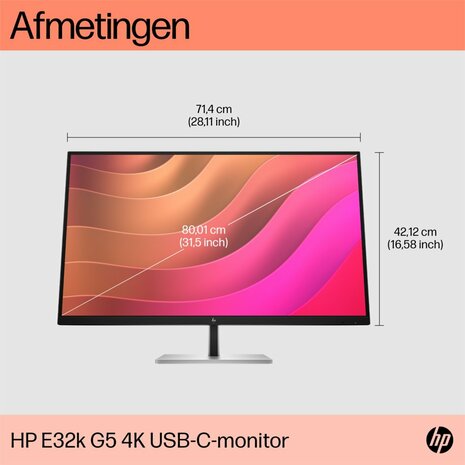HP E32k G5 32" | 3840 x 2160 4K IPS | 60Hz | USB-C | Monitor