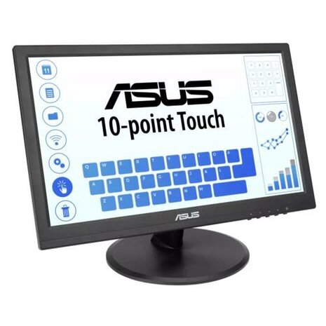 ASUS VT168HR computer monitor 39,6 cm (15.6") 1366 x 768 Pixels WXGA LED Touchscreen Zwart