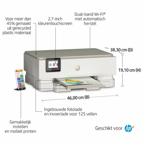 HP ENVY Inspire 7220e All-in-One Printer | Kleur | 4800 × 1200 dpi | WiFi | Scan naar PDF | Open Box