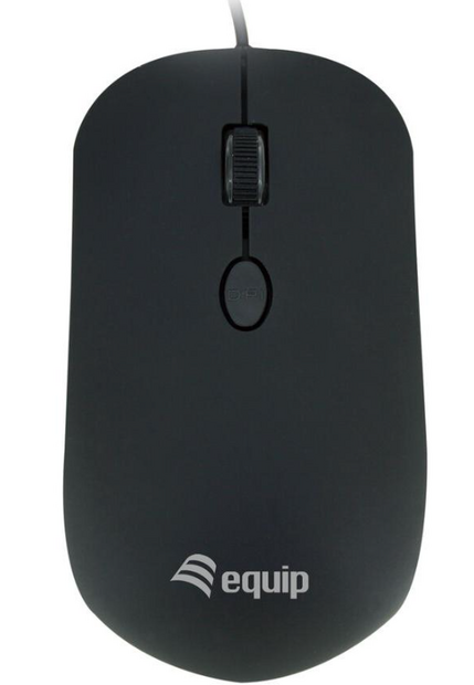 Equip optische muis USB Comfort 4 toetsen R+L zwart