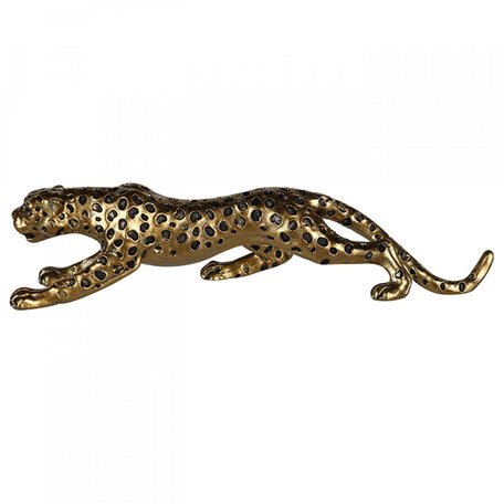 Decoratie cheetah goudkleurig 34cm