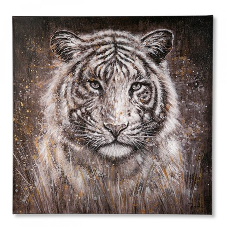 Canvas tijger handgeschilderd