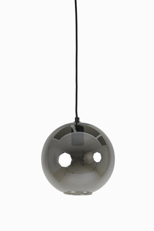 Hanglamp 25x22,5 cm SUBAR mat zwart+smoke glas