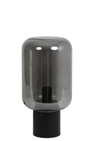 Tafellamp 22x52 cm ARTURAN glas smoke grijs+mat zwart