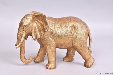 Deco olifant goud 27x11x19cm