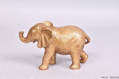 Deco olifant goud 18x7x12cm