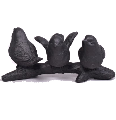 Vogels op tak decoratie 3 zwart