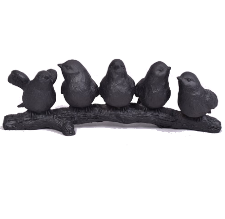 Vogels op tak decoratie 5 zwart