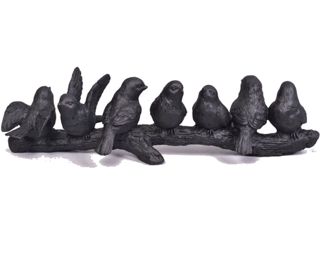 Vogels op tak decoratie 7 zwart