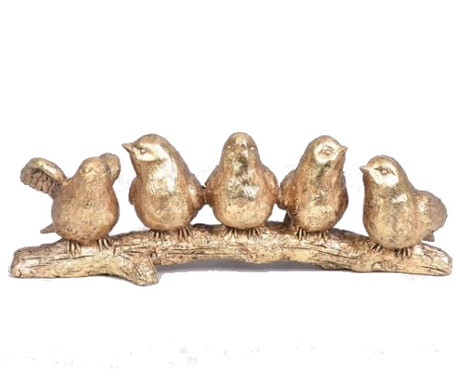 Vogels op tak decoratie 5 goud