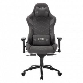 L33T Gaming 160371 Elite V4 Gaming Chair (SOFT CANVAS) Dark grey w. decor, Tilt & recline
