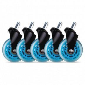 L33T Gaming 160529 3inch Rubber Casters, Blue, 5pcs