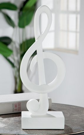 Sculptuur muzieknoot 39cm wit