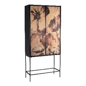 Abana Printed bamboo cabinet black metal frame PTMD