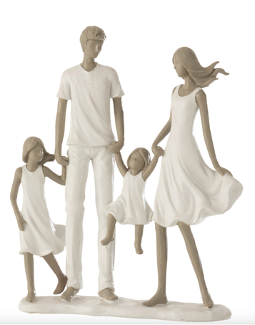 Sculptuur gezin familie met 2 meisjes