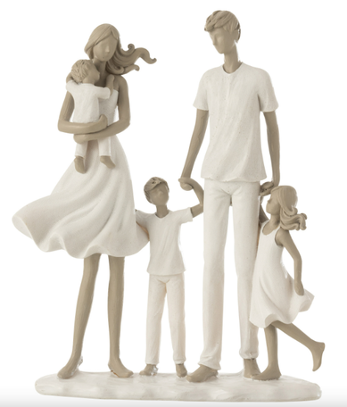Sculptuur gezin familie met 3 kinderen