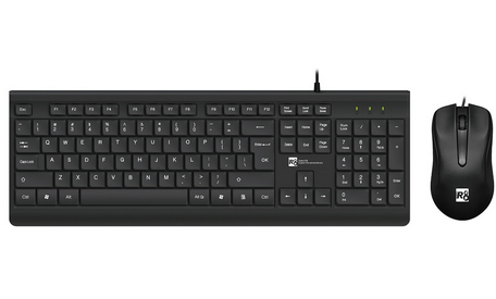 R8 1906 toetsenbord en muis set zwart bedraad