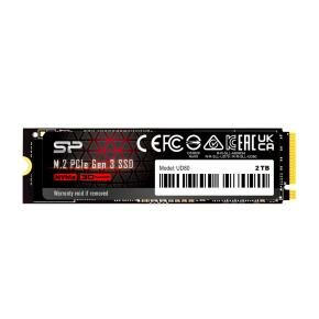 Silicon Power SP02KGBP34UD8005 UD80 SSD, 2 TB, M.2, PCie Gen 3x4, 3400 MB/s, 3D NAND, SLC Cache