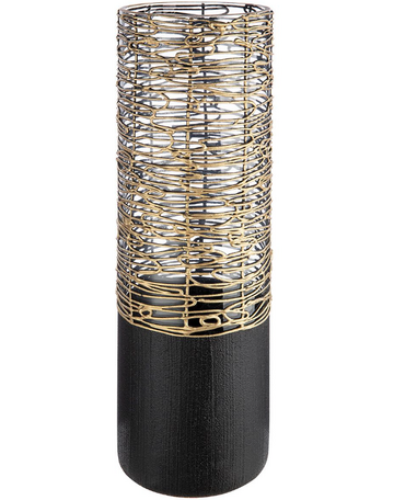 Design vaas zwart - goud glas 40cm