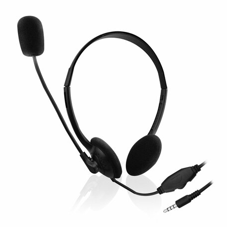Ewent EW3567 hoofdtelefoon/headset Hoofdband 3,5mm-connector Zwart