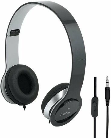 LogiLink HS0028 hoofdtelefoon/headset Bedraad Hoofdband Oproepen/muziek Zwart