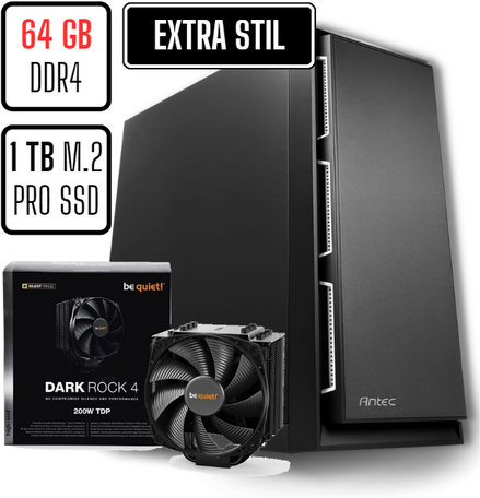 SILENTPRO Intel Core i9 13900K PC Dark Rock 64GB DDR4 1TB PRO SSD M.2 USB-C